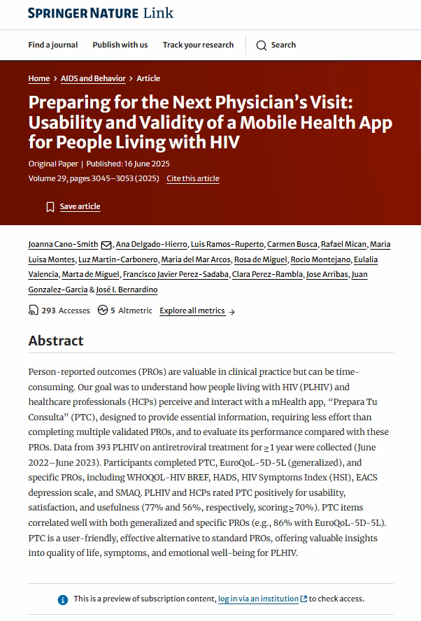 Usability and validity of a mobile health app for people living with HIV to prepare for the next physician’s visit